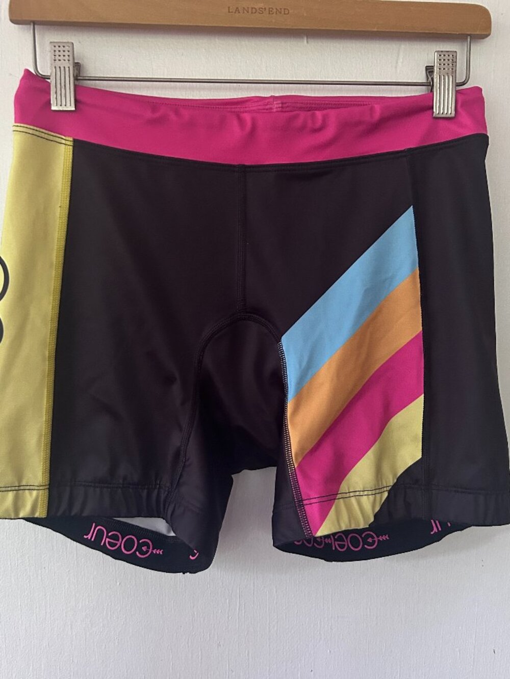 Coeur Cycling Shorts Womens Medium Pink Black Padded Black Bike Shorts USA